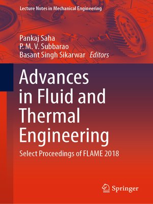 cover image of Advances in Fluid and Thermal Engineering